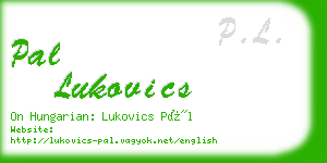 pal lukovics business card